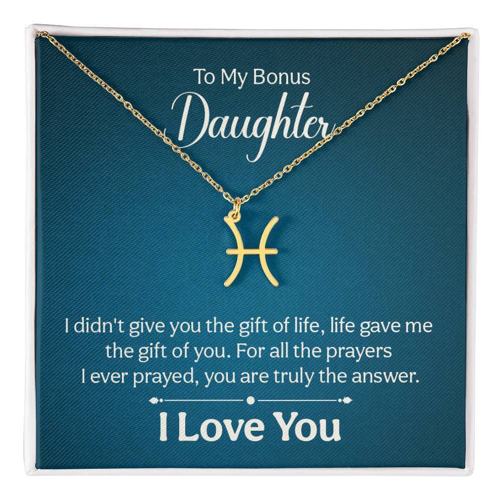 Gift of Life Pisces Zodiac Necklace Gold Tone Standard Box